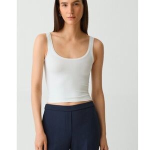 NWT Theory Tubular Scoop White Tank Top